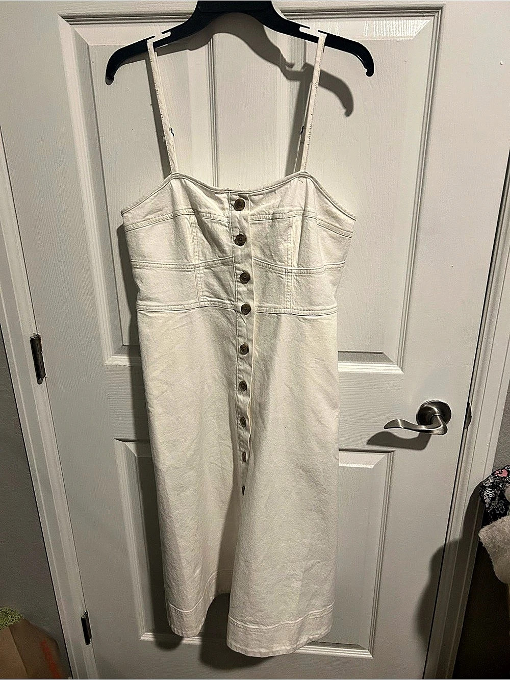 Universal Thread Button-Front Midi Dress in White Size Large NWT